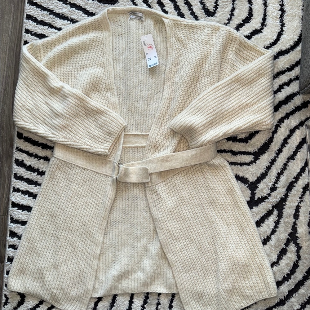 Cozy Cream Knit Wrap Dress